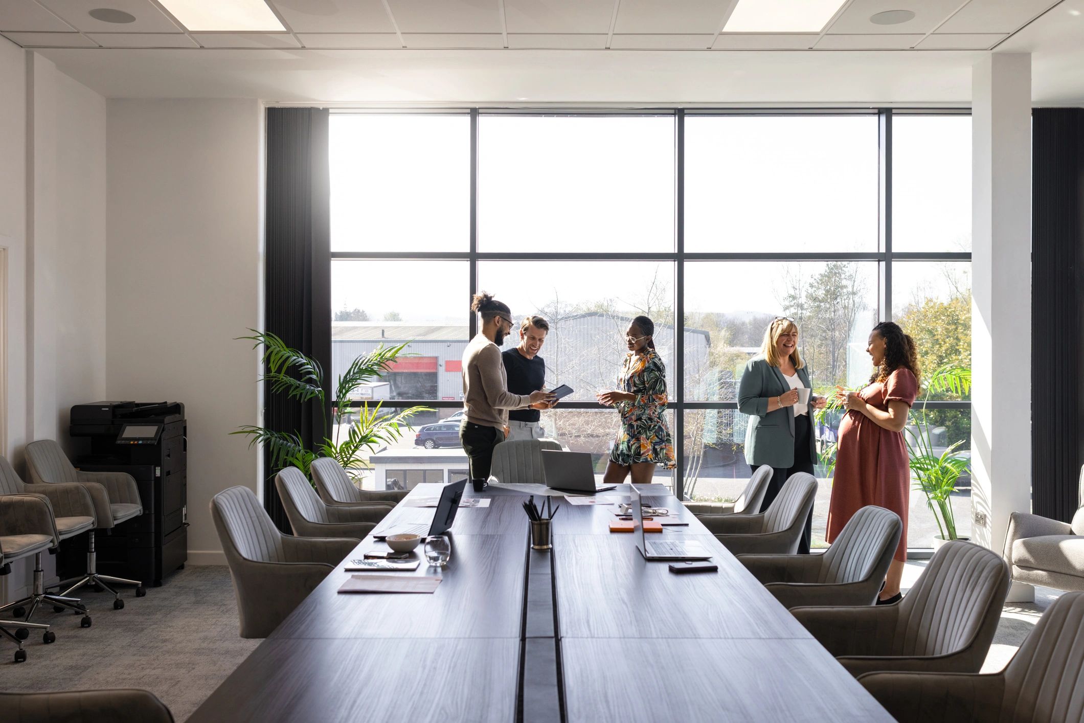 Business colleagues in a modern office strategy session